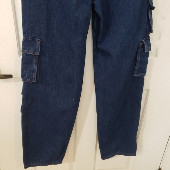 Empyre Tori Cargo Skate Jeans Loose Fit Dark Wash Embroidered Streetwear Size 0 - Picture 10 of 10